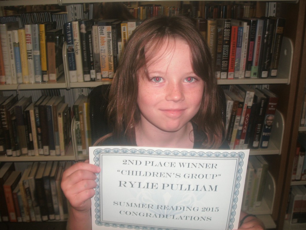 SRP 2015
Young Readers 2nd Place Rylie Pulliam